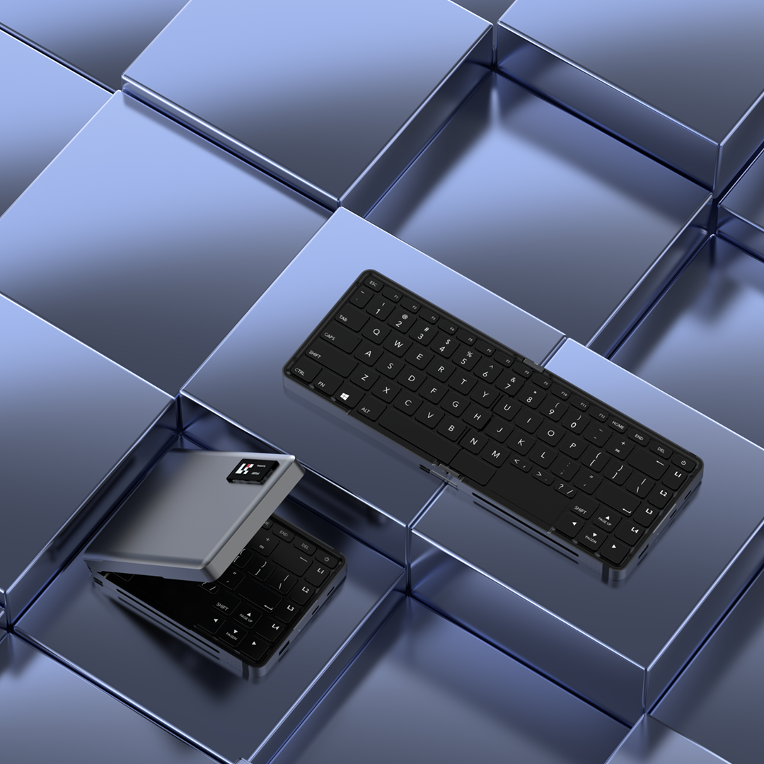 折りたたみキーボード付きモバイルオールインワンミニPC